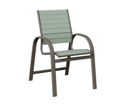 Berlin Gardens Murphy Poly Dining Chair in Graphite, Sea Foam slats