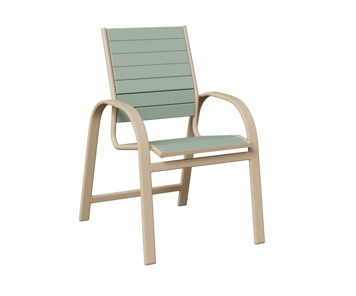 Berlin Gardens Murphy Poly Dining Chair in Luna Multi, Sea Foam slats