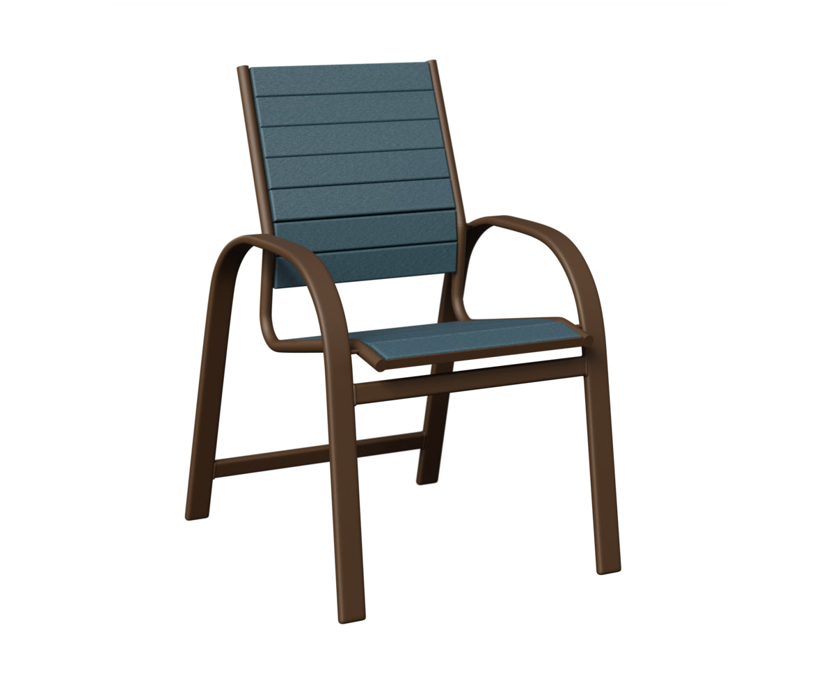 Berlin Gardens Murphy Poly Dining Chair in Mesquite Wood Vein, Slate slats
