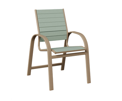 Berlin Gardens Murphy Poly Dining Chair in Oak Wood Vein, Sea Foam slats