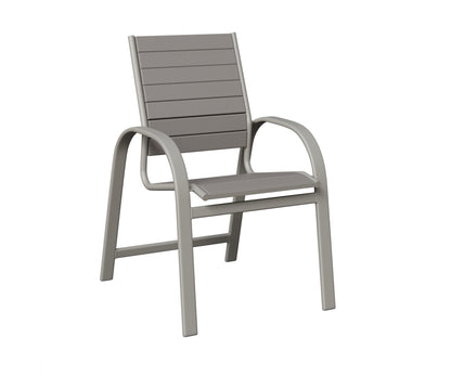 Berlin Gardens Murphy Poly Dining Chair in Platinum Silver, Light Gray slats