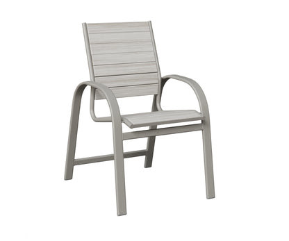Berlin Gardens Murphy Poly Dining Chair in Platinum Silver, Seashell slats
