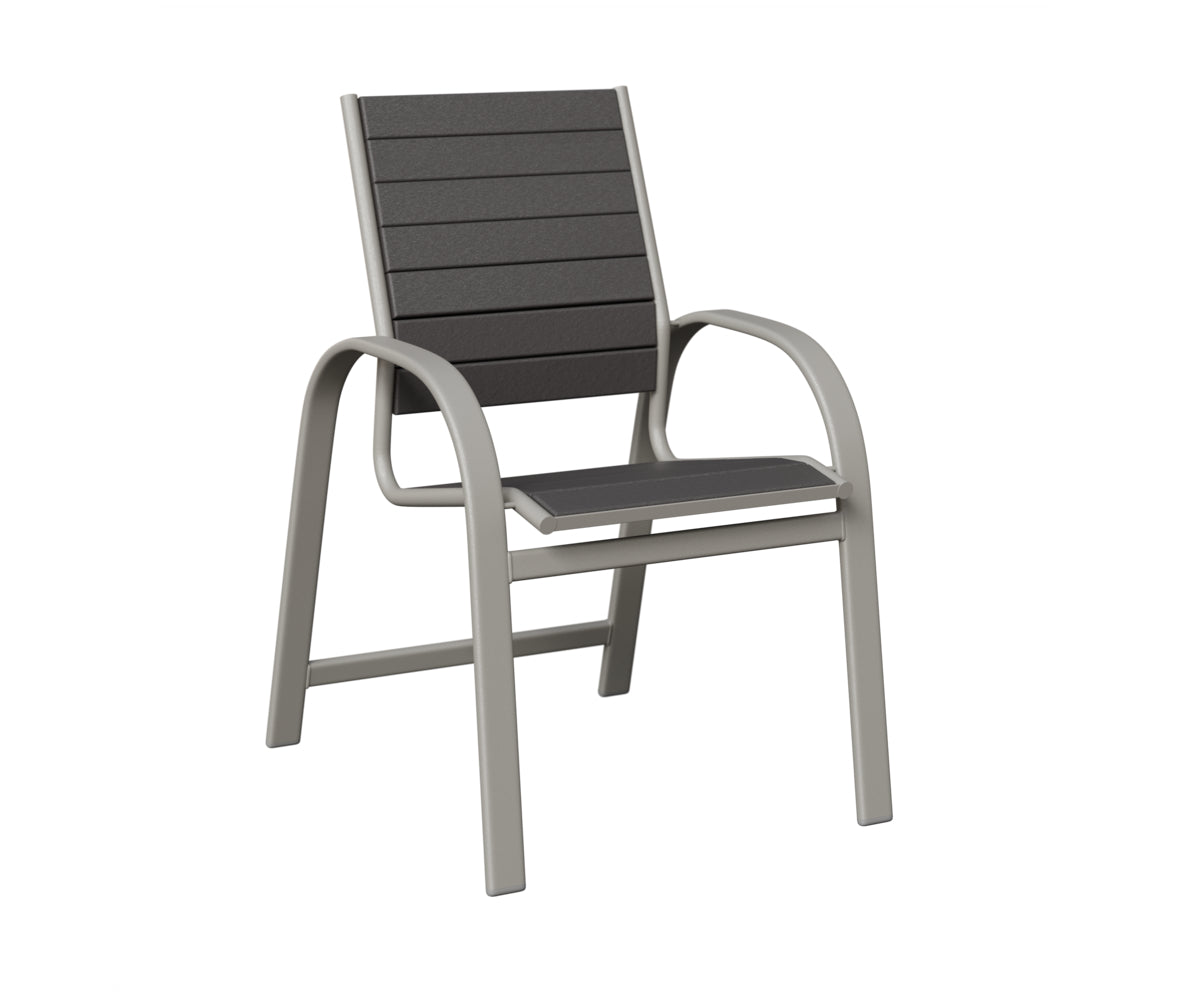Berlin Gardens Murphy Poly Dining Chair in Platinum Silver, Smoke Gray slats