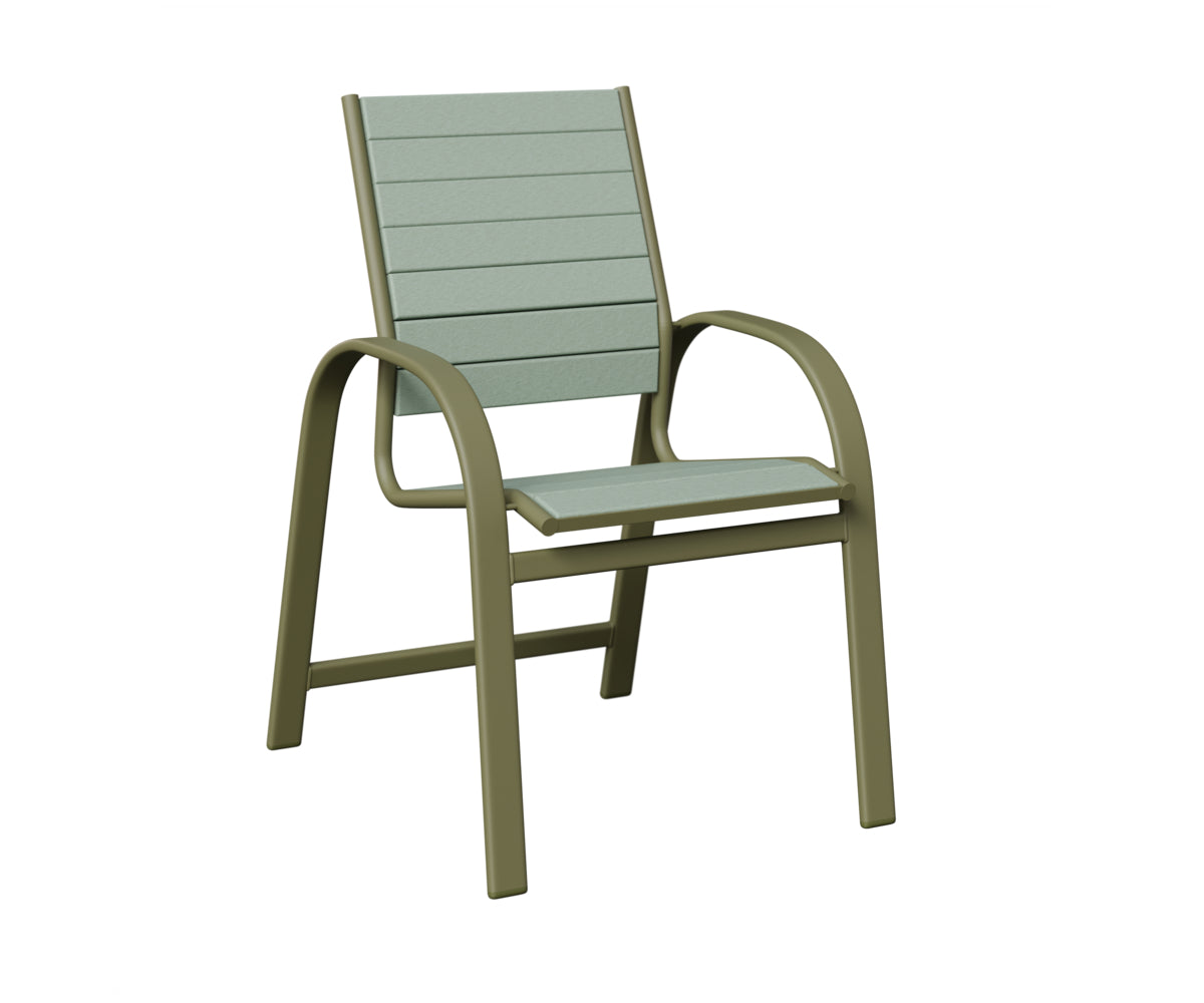 Berlin Gardens Murphy Poly Dining Chair in Green Sage, Sea Foam slats