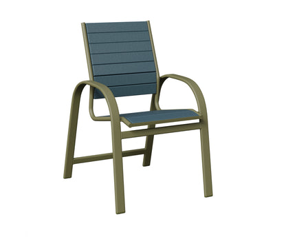 Berlin Gardens Murphy Poly Dining Chair in Green Sage, Slate slats