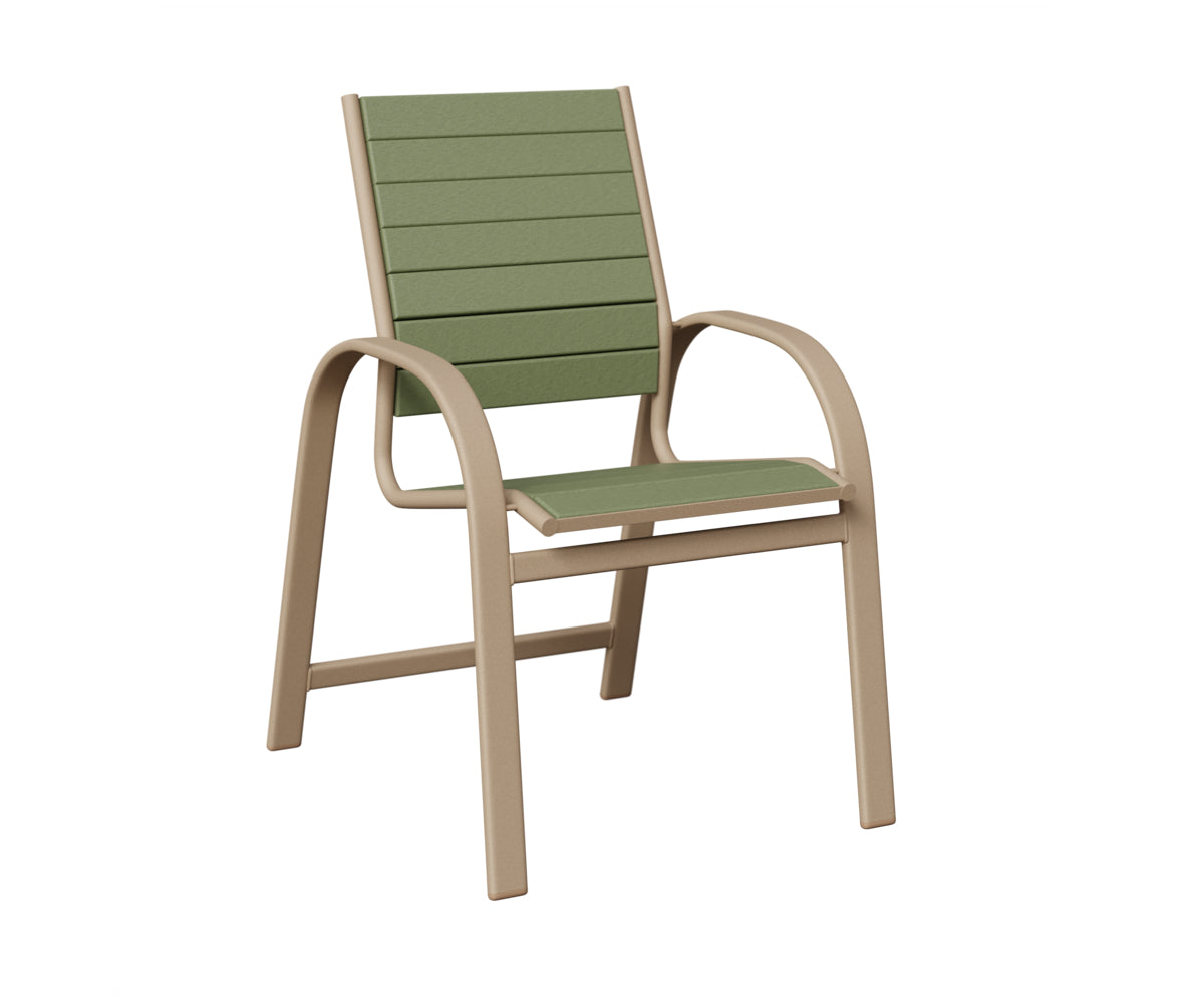 Berlin Gardens Murphy Poly Dining Chair in Sahara Speckle, Sage slats