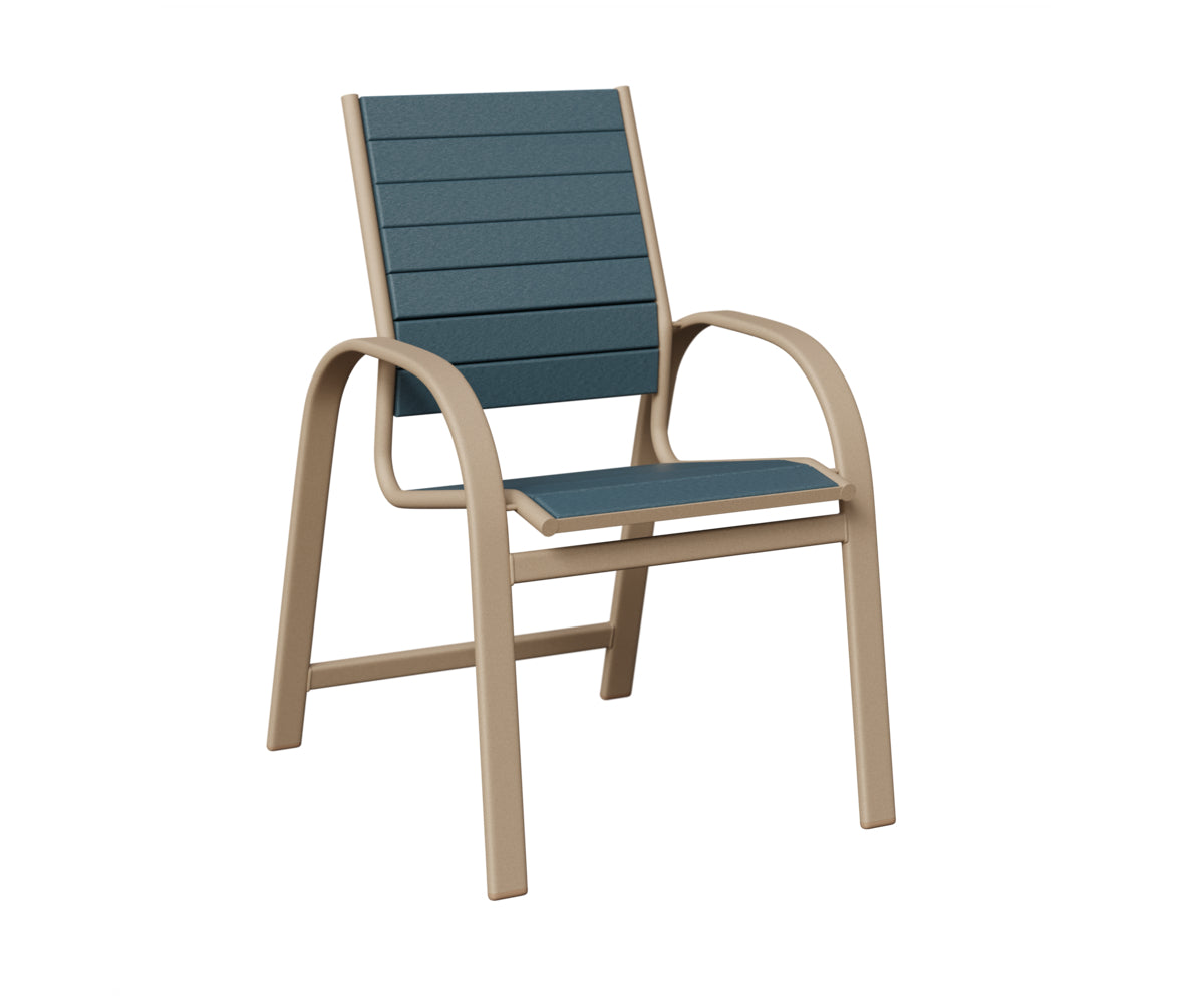 Berlin Gardens Murphy Poly Dining Chair in Sahara Speckle, Slate slats