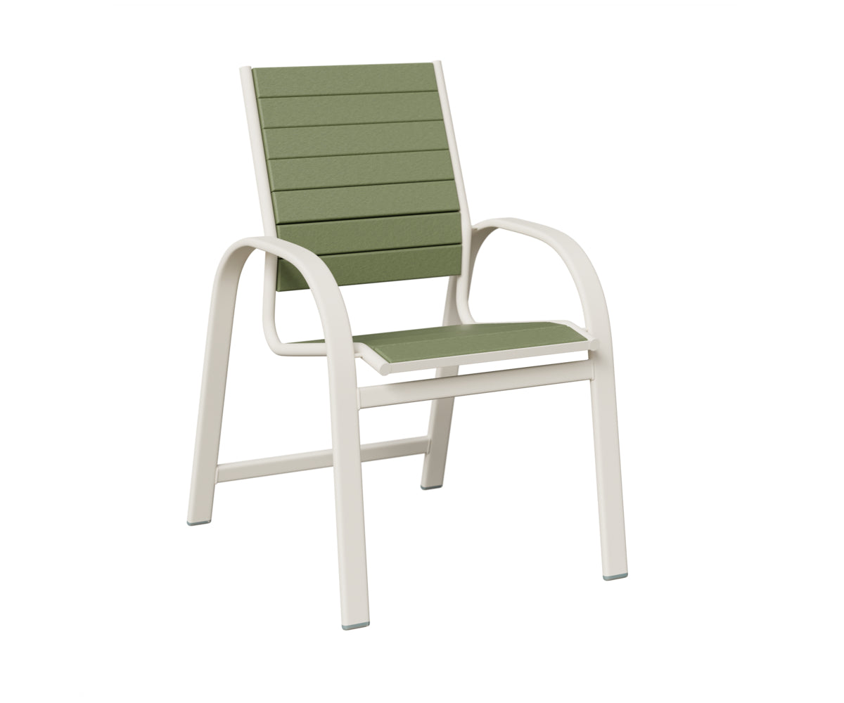 Berlin Gardens Murphy Poly Dining Chair in White, Sage slats