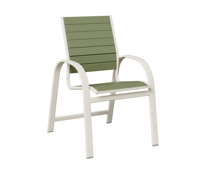 Berlin Gardens Murphy Poly Dining Chair in White, Sage slats