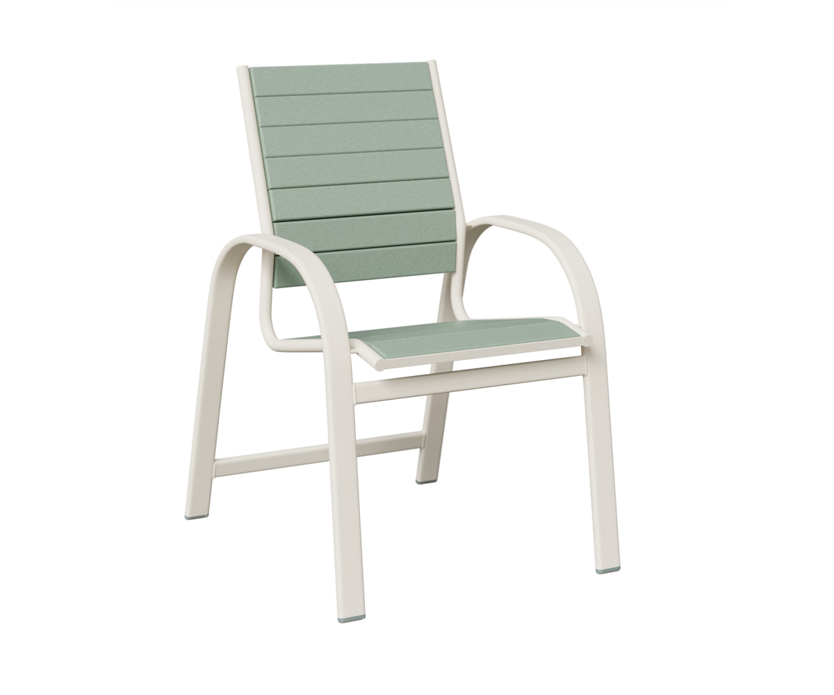 Berlin Gardens Murphy Poly Dining Chair in White, Sea Foam slats