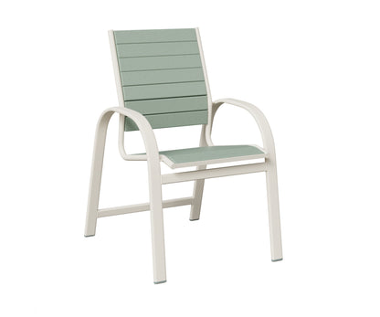 Berlin Gardens Murphy Poly Dining Chair in White, Sea Foam slats