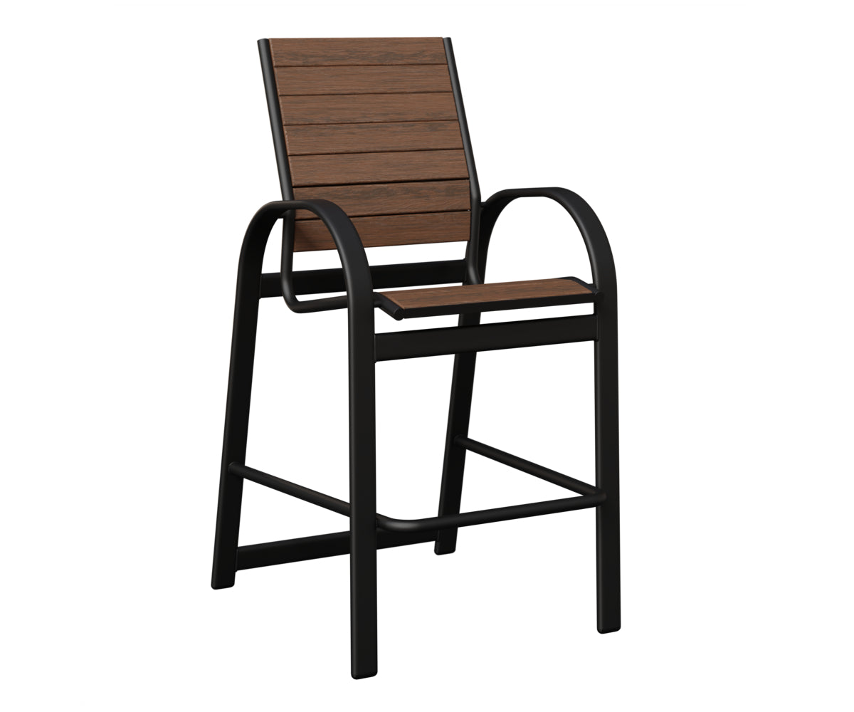 Berlin Gardens Murphy Poly Bar Chair in Black, Brazilian Walnut slats