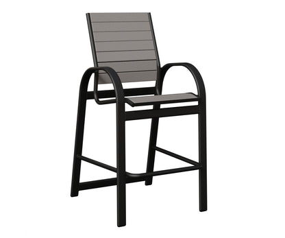 Berlin Gardens Murphy Poly Bar Chair in Black, Light Gray slats