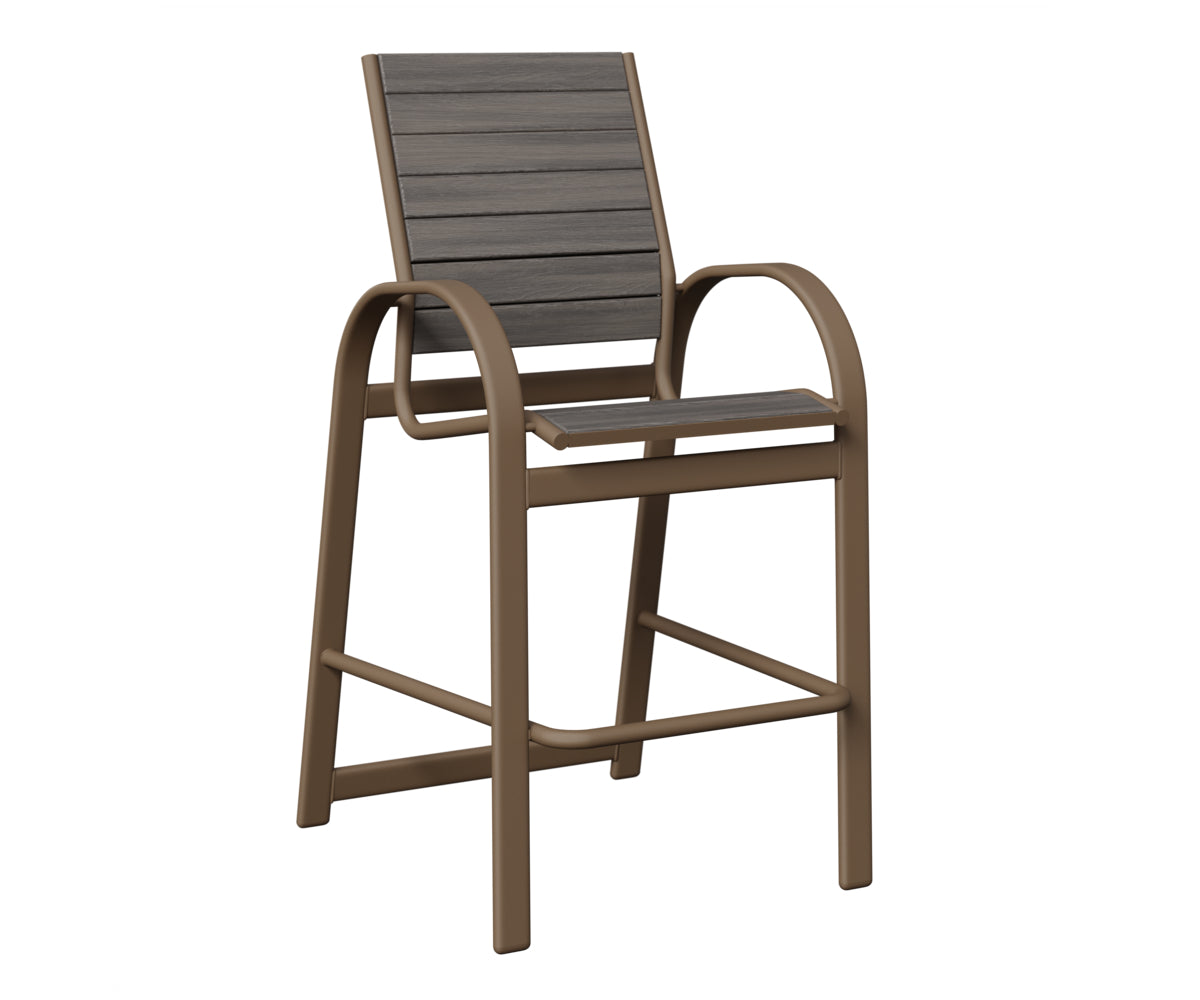 Berlin Gardens Murphy Poly Bar Chair in Clay, Coastal Gray slats
