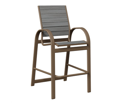Berlin Gardens Murphy Poly Bar Chair in Clay, Driftwood Gray slats