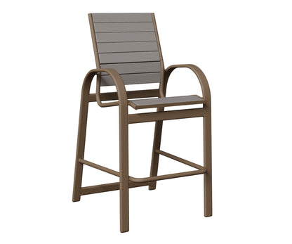 Berlin Gardens Murphy Poly Bar Chair in Clay, Light Gray slats