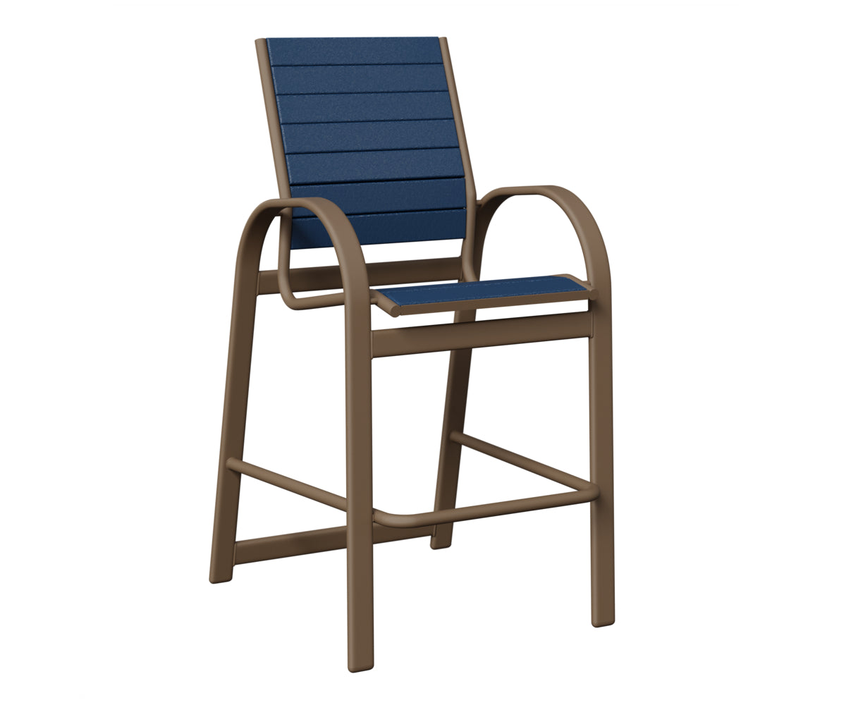 Berlin Gardens Murphy Poly Bar Chair in Clay, Navy Blue slats