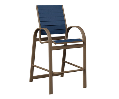 Berlin Gardens Murphy Poly Bar Chair in Clay, Navy Blue slats