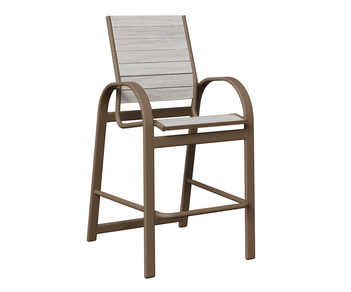 Berlin Gardens Murphy Poly Bar Chair in Clay, Seashell slats