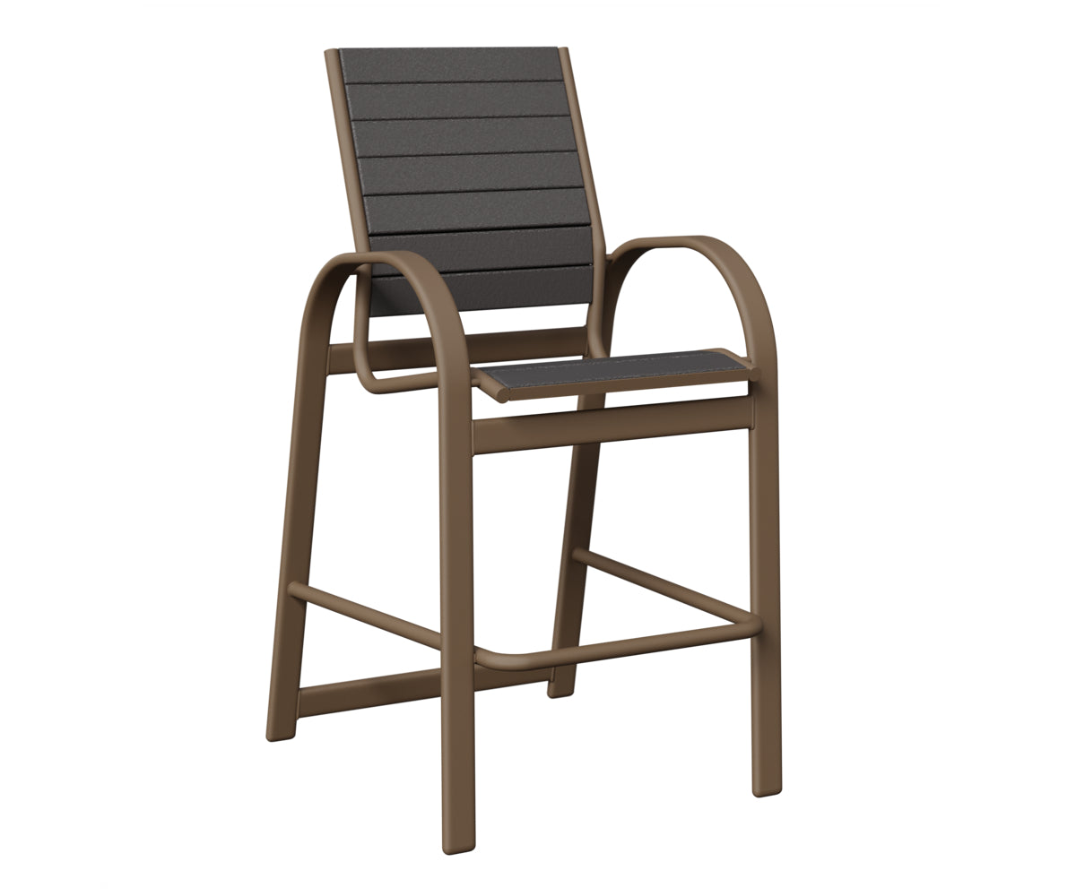 Berlin Gardens Murphy Poly Bar Chair in Clay, Smoke Gray slats