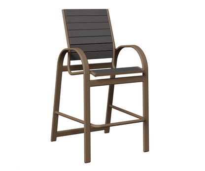 Berlin Gardens Murphy Poly Bar Chair in Clay, Smoke Gray slats