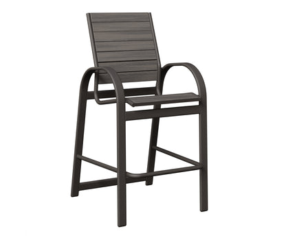 Berlin Gardens Murphy Poly Bar Chair in Granite Speckle, Coastal Gray slats