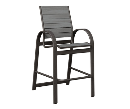 Berlin Gardens Murphy Poly Bar Chair in Granite Speckle, Driftwood Gray slats