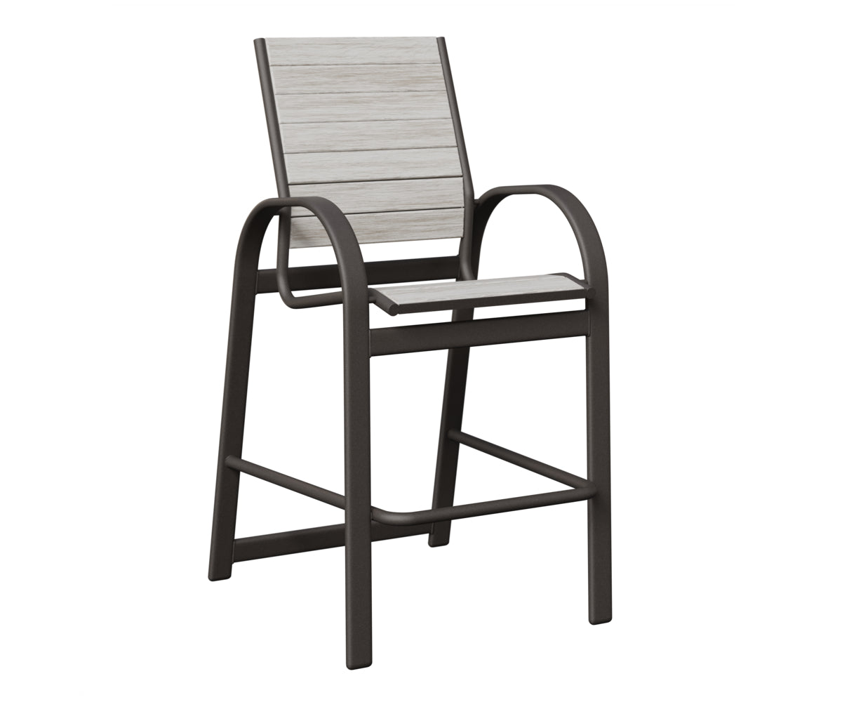 Berlin Gardens Murphy Poly Bar Chair in Granite Speckle, Seashell slats