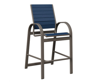 Berlin Gardens Murphy Poly Bar Chair in Graphite, Navy Blue slats