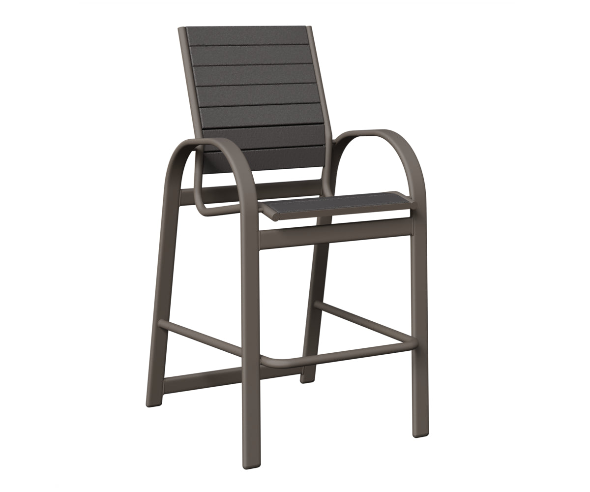 Berlin Gardens Murphy Poly Bar Chair in Graphite, Smoke Gray slats