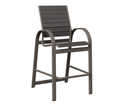 Berlin Gardens Murphy Poly Bar Chair in Graphite, Smoke Gray slats