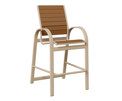 Berlin Gardens Murphy Poly Bar Chair in Luna Multi, Cedar slats