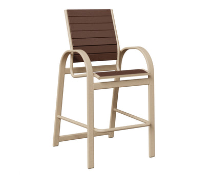 Berlin Gardens Murphy Poly Bar Chair in Luna Multi, Chocolate Brown slats
