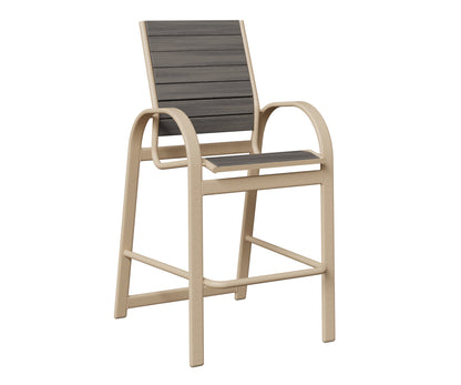 Berlin Gardens Murphy Poly Bar Chair in Luna Multi, Coastal Gray slats