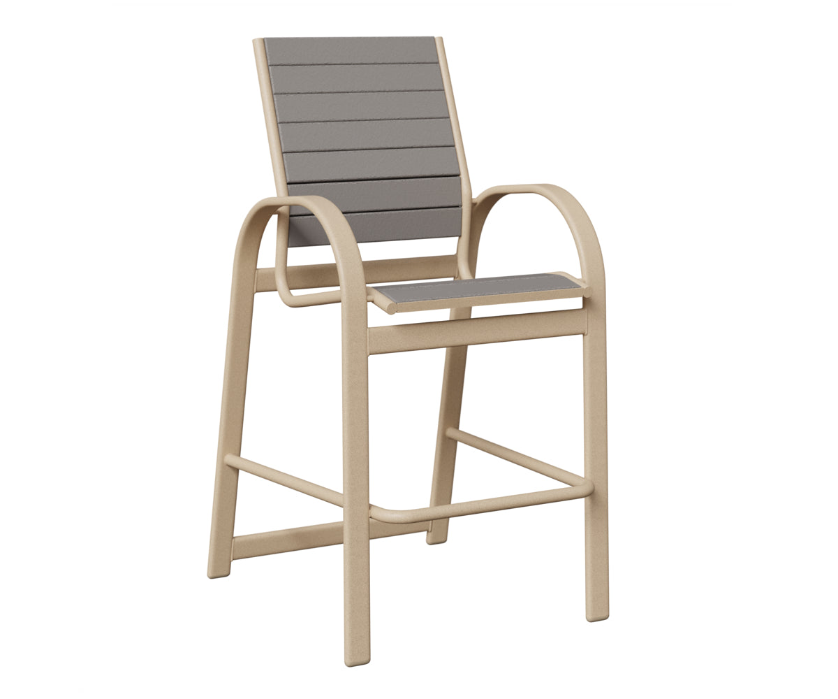 Berlin Gardens Murphy Poly Bar Chair in Luna Multi, Light Gray slats