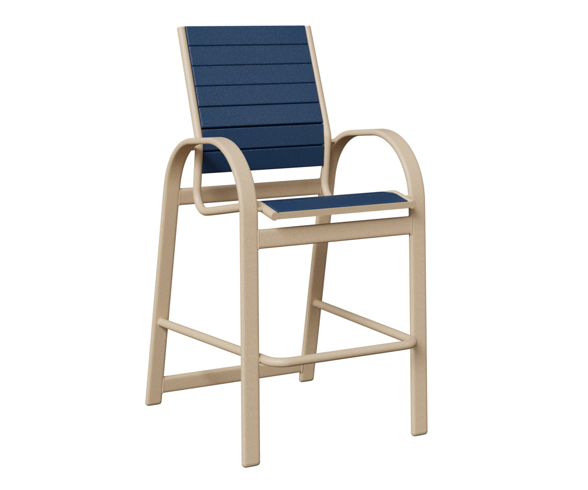 Berlin Gardens Murphy Poly Bar Chair in Luna Multi, Navy Blue slats