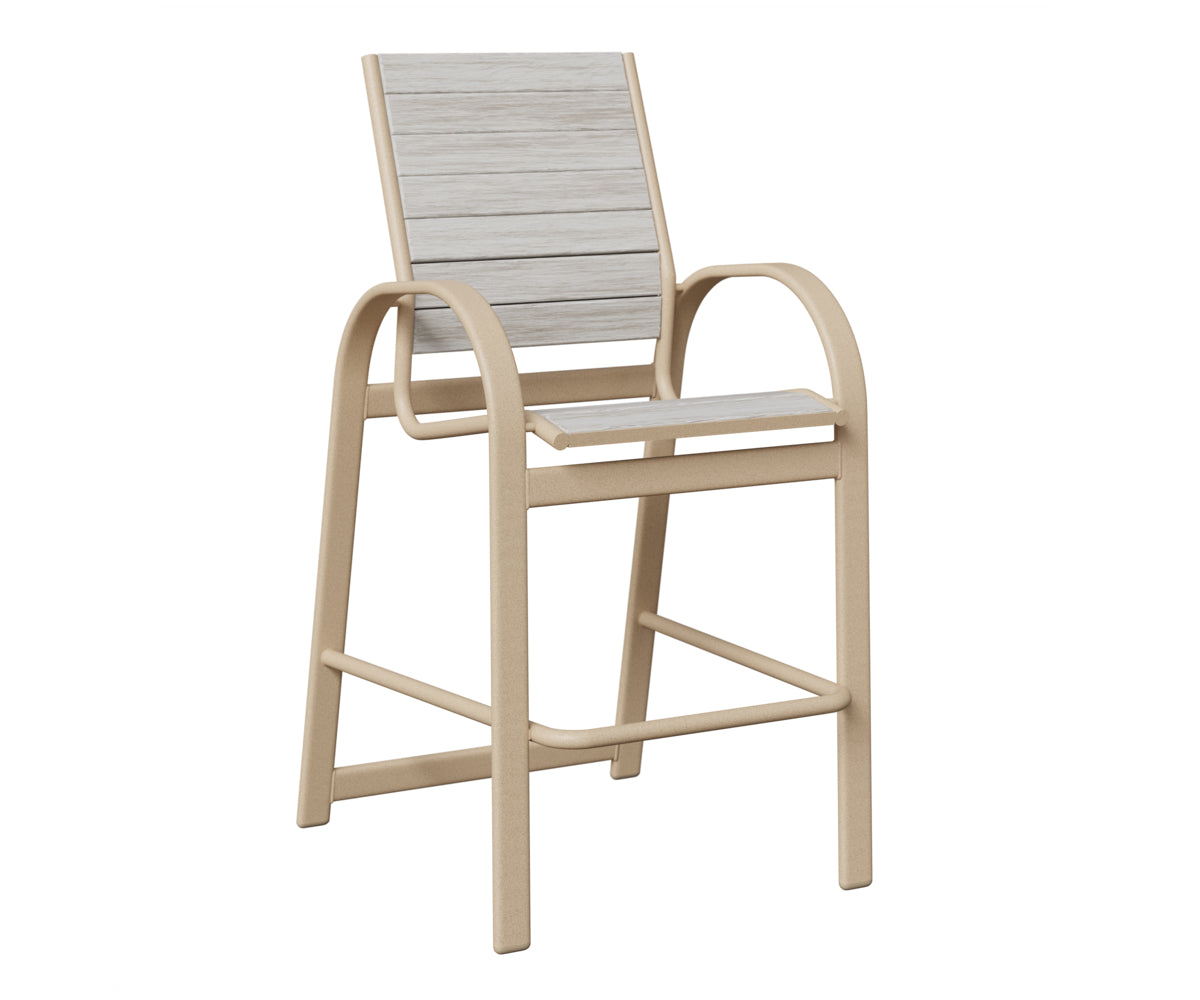 Berlin Gardens Murphy Poly Bar Chair in Luna Multi, Seashell slats