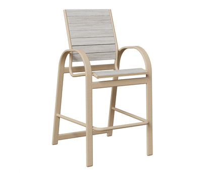 Berlin Gardens Murphy Poly Bar Chair in Luna Multi, Seashell slats