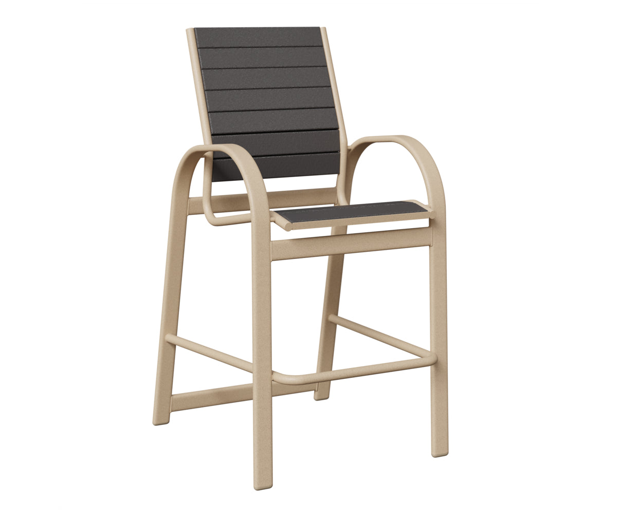 Berlin Gardens Murphy Poly Bar Chair in Luna Multi, Smoke Gray slats