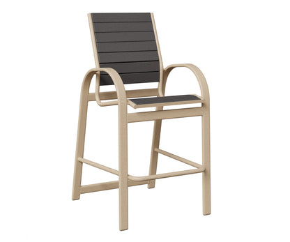 Berlin Gardens Murphy Poly Bar Chair in Luna Multi, Smoke Gray slats