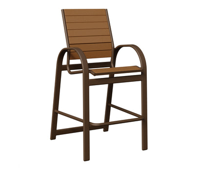 Berlin Gardens Murphy Poly Bar Chair in Mesquite Wood Vein, Cedar slats