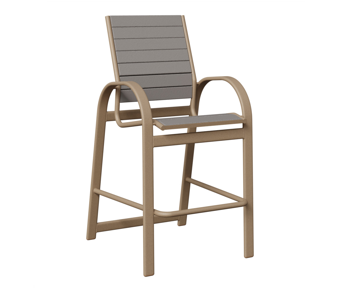 Berlin Gardens Murphy Poly Bar Chair in Oak Wood Vein, Light Gray slats