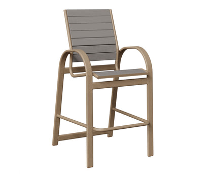 Berlin Gardens Murphy Poly Bar Chair in Oak Wood Vein, Light Gray slats