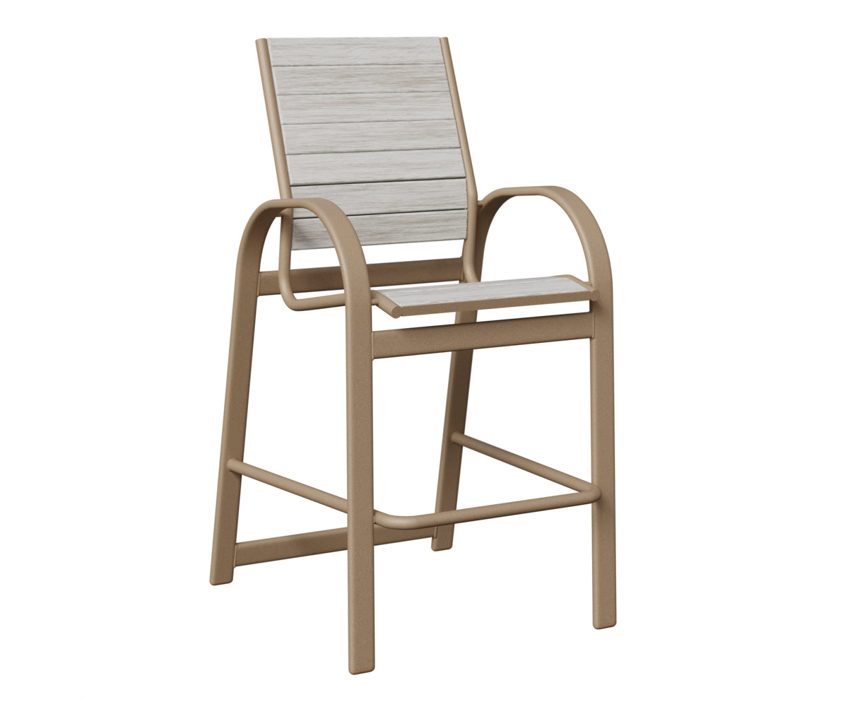 Berlin Gardens Murphy Poly Bar Chair in Oak Wood Vein, Seashell slats