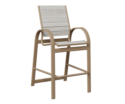 Berlin Gardens Murphy Poly Bar Chair in Oak Wood Vein, Seashell slats