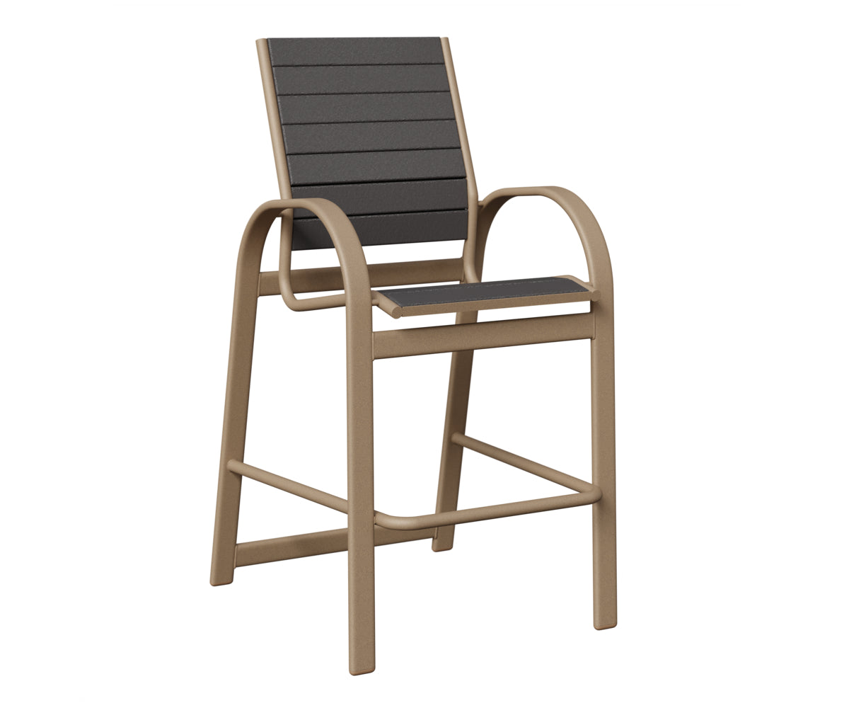 Berlin Gardens Murphy Poly Bar Chair in Oak Wood Vein, Smoke Gray slats