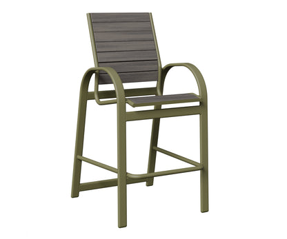 Berlin Gardens Murphy Poly Bar Chair in Green Sage, Coastal Gray slats