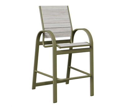 Berlin Gardens Murphy Poly Bar Chair in Green Sage, Seashell slats