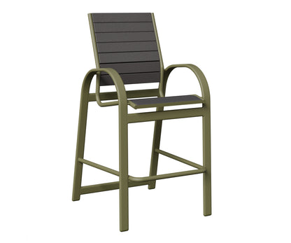 Berlin Gardens Murphy Poly Bar Chair in Green Sage, Smoke Gray slats
