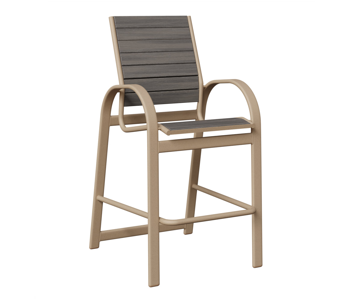 Berlin Gardens Murphy Poly Bar Chair in Sahara Speckle, Coastal Gray slats
